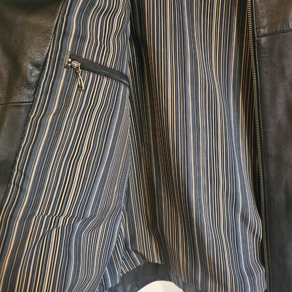 Daniel Black Leather Coat Mens XL - Picture 5 of 10